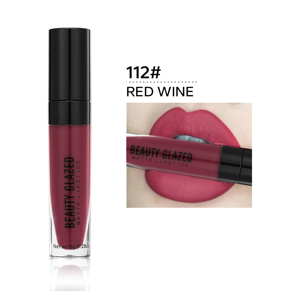 thumbnail image 1 of Beauty Glazed 20 Colors Long Lasting Waterproof Matte Lipstick Lip Tint Smooth Lightweight Lip Makeup, 1 of 5