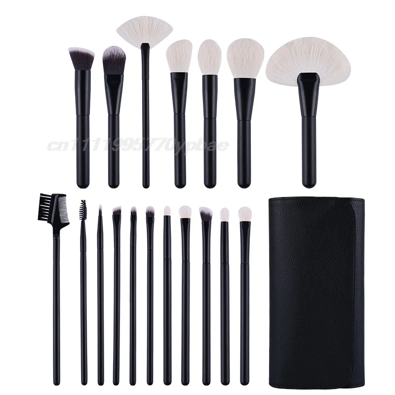 Makeup Brush Set - 12/18Pcs Natural Hair Foundation Eyeshadow Blending Brush Professional Eco-Friendly Beauty Tools - 6