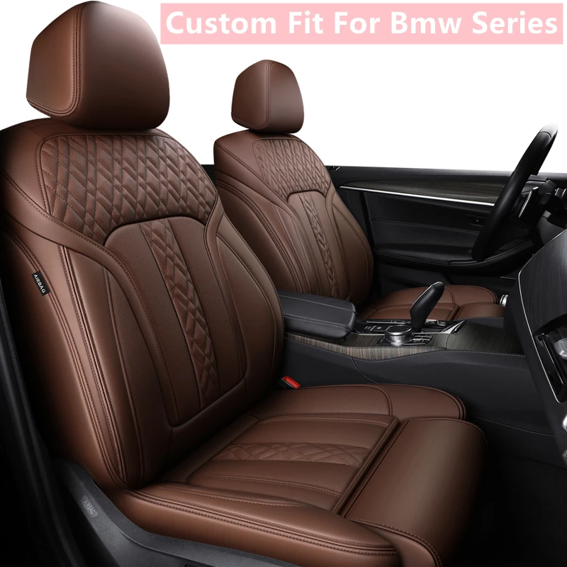 Custom Fit Car Accessories Seat Covers For 5 Seats Full Set Top Quality Leather Specific For Bmw 7 5 3 1 Series X5 X3 X1