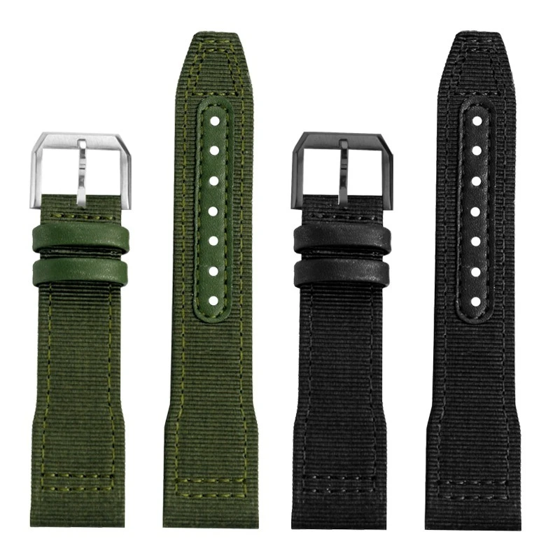 Premium Outdoor Sports Nylon Canvas Watch Strap for Men - Fits IWC Pilot XVIII Spitfire Series