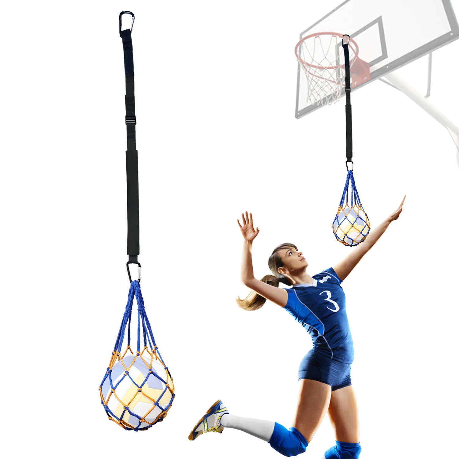 Adjustable Volleyball Spike Trainer-Enhance Your Serving, Jumping, Arm Speed, and Spiking Power with This Effective Volleyball