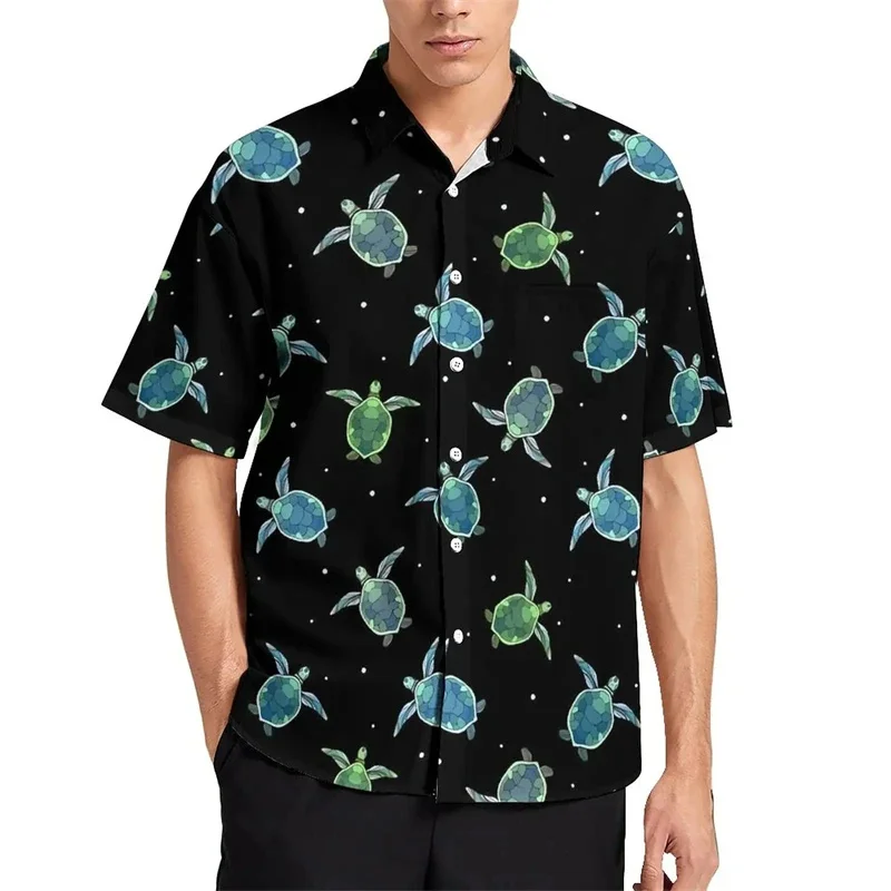 thumbnail image 1 of Blusas hawaianas con estampado 3D de tortugas marinas, camisas de playa con estampado 3D de estrellas de mar y animales para hombre, ropa de vacaciones, camisetas Y2k para hombre, 1 of 5