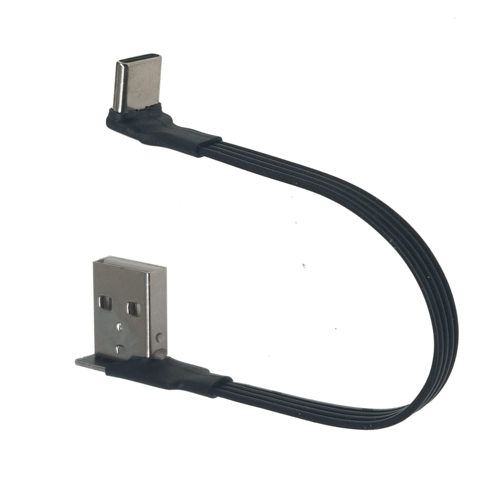 1M 2M 3M 5CM USB-C 유형 C 남성 위로 아래로 각도 90도 USB 2.0 남성 데이터 케이블 USB 유형-c 플랫 케이블 0.1m/0.2m/0.5m