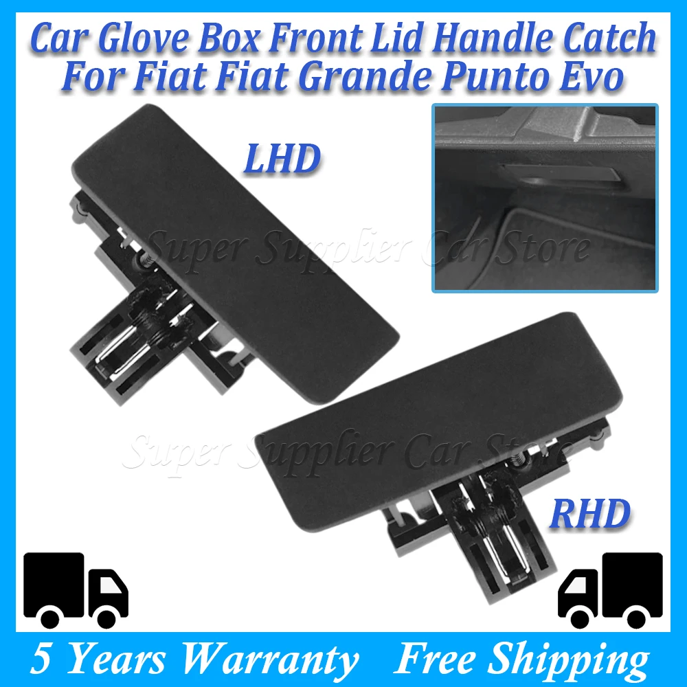 RHDLHDCarGloveBoxFrontLidHandleCatchBlack1PCFitForFiat
