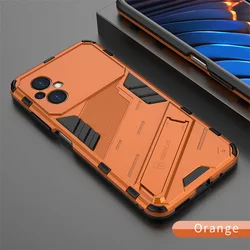 Armor Shockproof Phone Case with Kickstand - Rugged Protective Back Cover for Poco M5 4G (Orange)