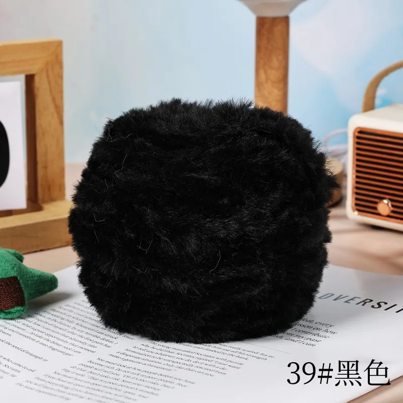 1Skein 50 grams of Black&White Artificial Fur Line For Soft Skin-Friendly Hand-made For diy Crochet Knitting Projects