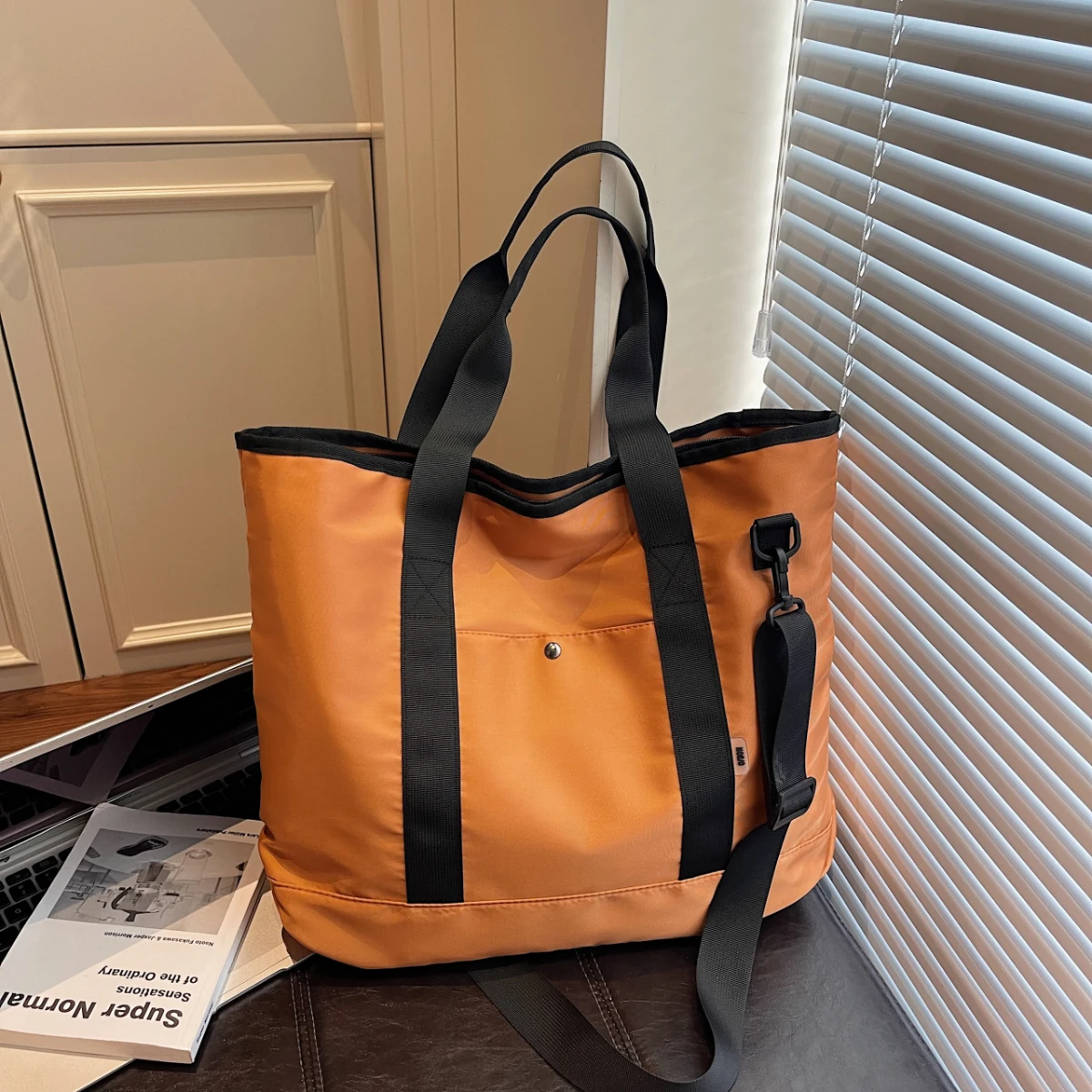 Tote Bag Large Capacity Women's Commuter College Student Class Shoulder Bag 2025 New Style High-End Lightweight Canvas Bag Travel Luggage Bag