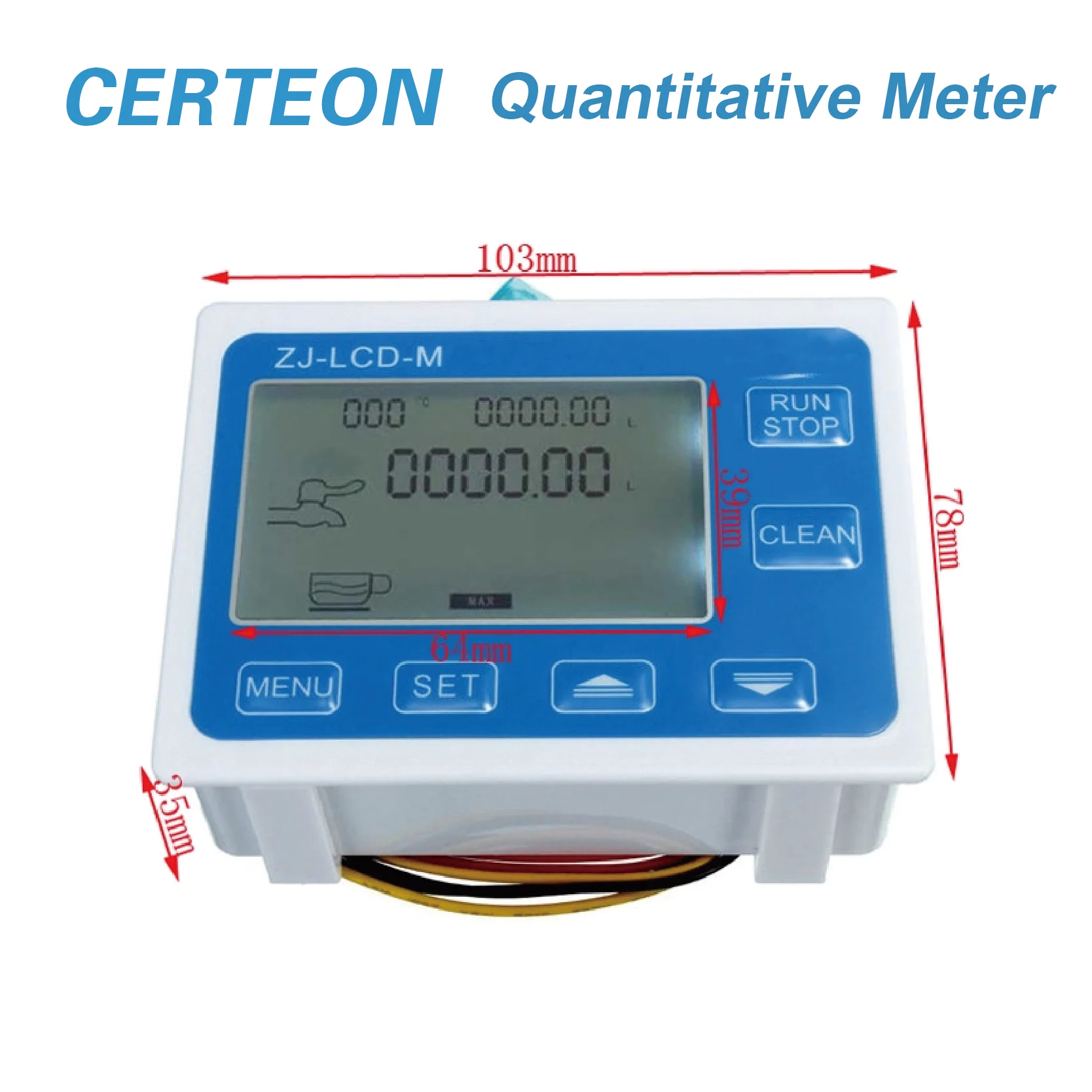 ZJ-LCD-M Digital Liquid Filling Controller Kit with Brass Water Flow Sensor LCD Display Auto Dispenser System