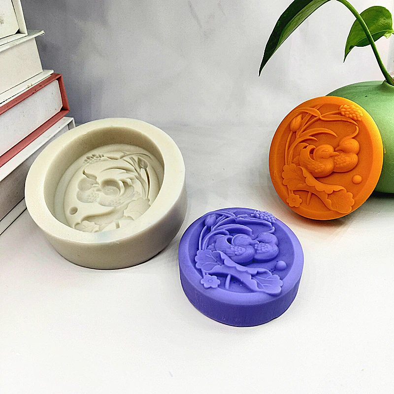 Mandarin Duck Silicone Soap Mold Lover Bird Playing in Water DIY Washing Tools Molds Candle Making Mould Handmade Gift