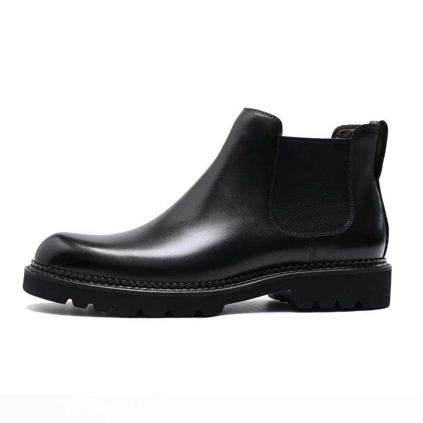 Herren Chelsea Stiefel Business formelle Lederschuhe handgemachte High-Top-Lederschuhe Retro britische kurze Stiefel Herbst und Winter – Detail 11