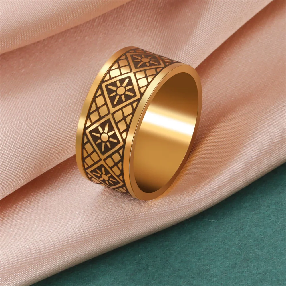 Geometrische einfache Raute Ring Edelstahl minimalist ischen Frauen Sonnen ringe Modeschmuck Valentinstag Geschenk für Liebhaber Schmuck – Detail 7