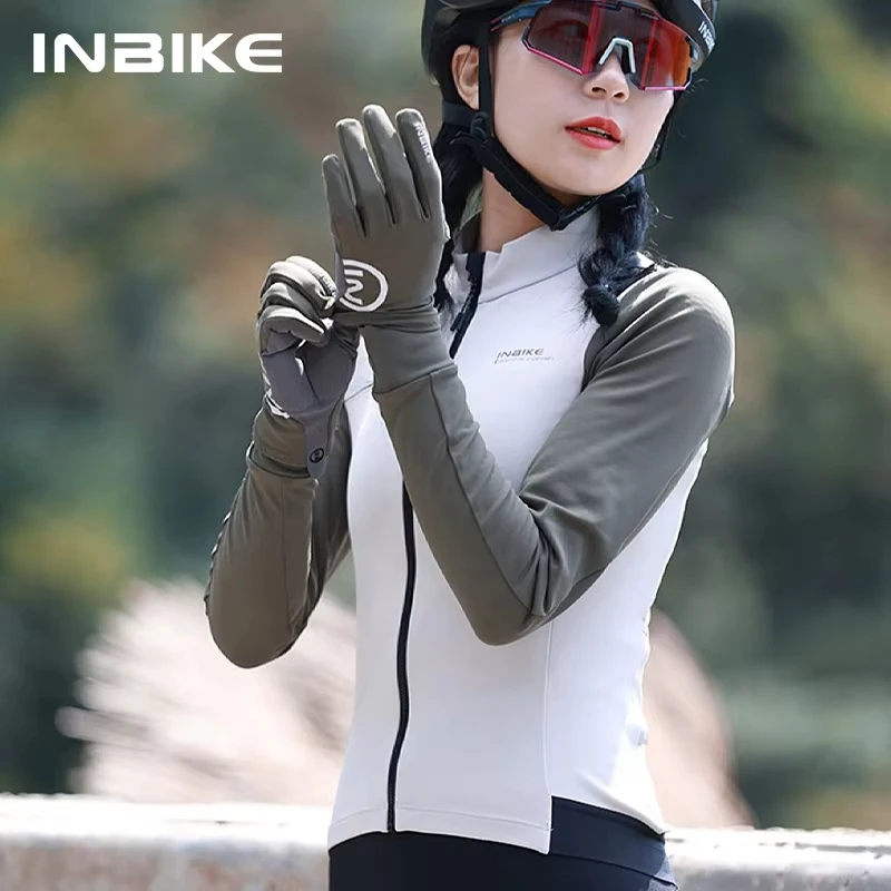 INBIKE Winter Women's Cycling Jersey Long-Sleeved Fleece Warm Outdoor Bicycle Riding Clothing Jersey MTB Sportswear Full Zipper 3