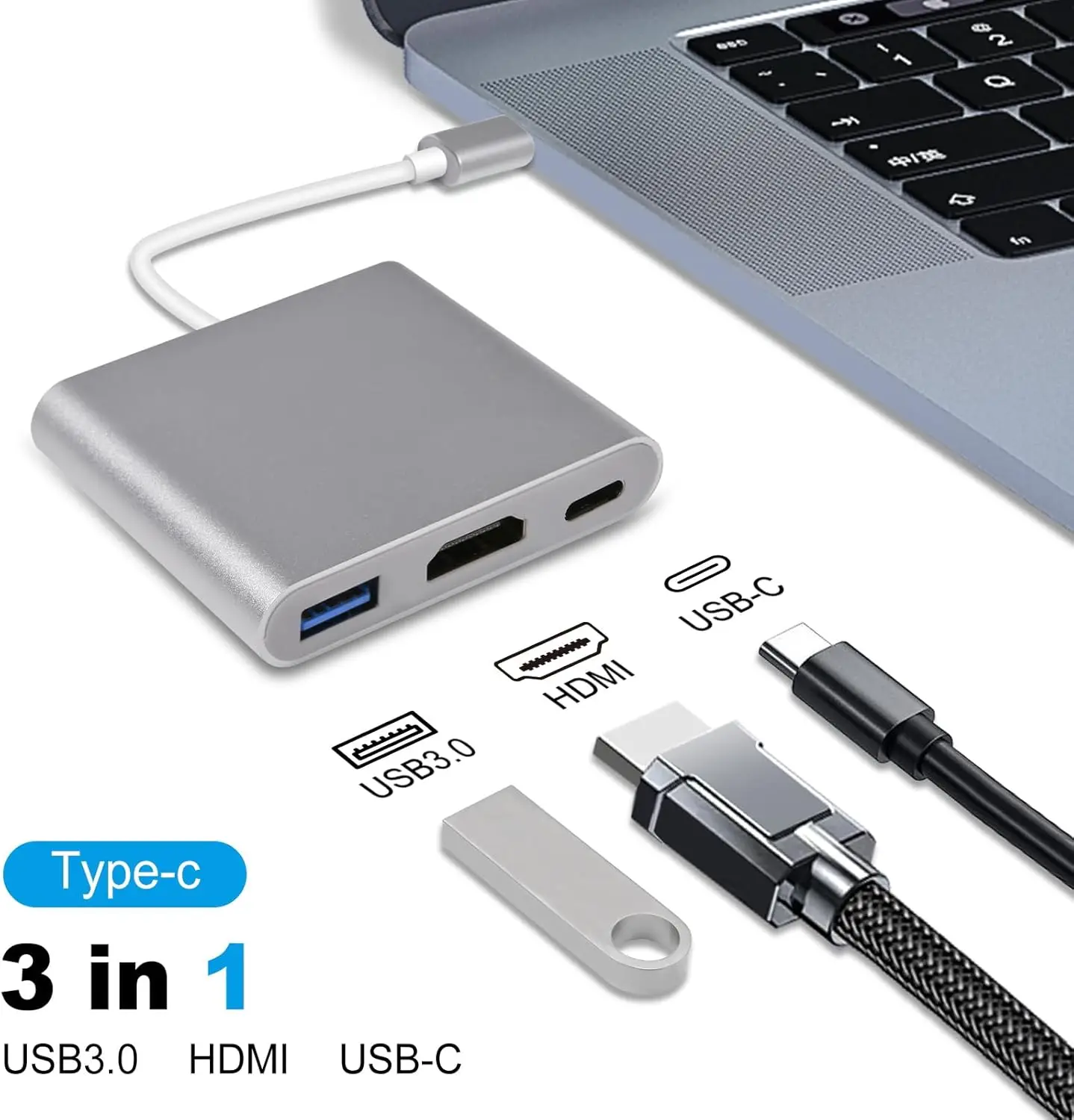 Premium USB-C to HDMI 4K Multiport Adapter with USB 3.0 Connectivity