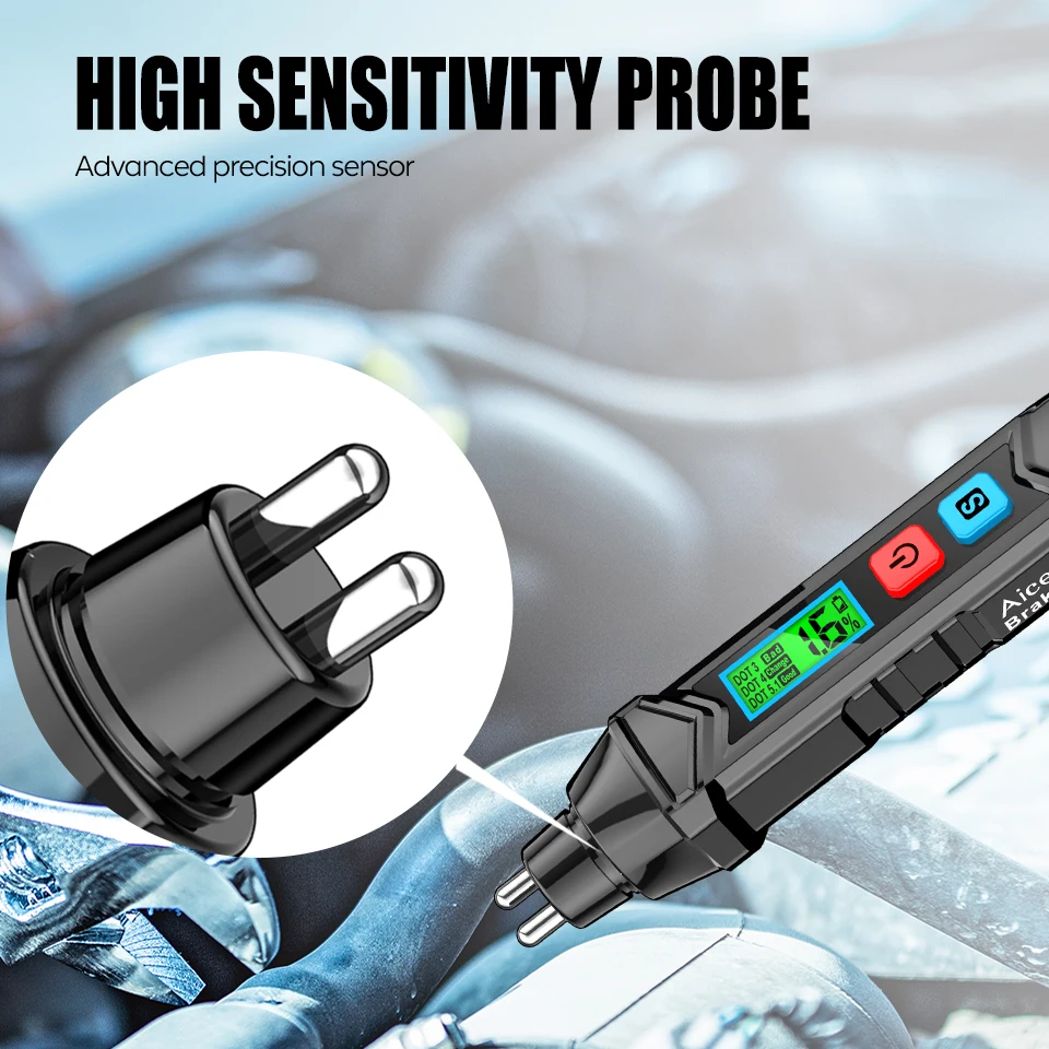 Brake Fluid Tester Aicevoos Digital Brake Fluid Tester Auto Car Brake Liquid Detector DOT3/DOT4/DOT5.1 Accurate Oil Testing Pen