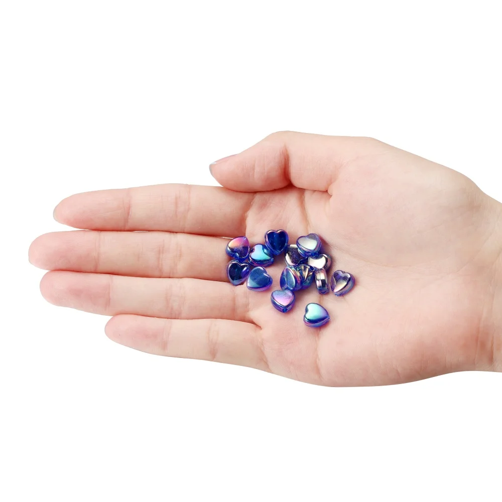 Vibrant Heart Love Acrylic Spacer Beads - 100 Pieces