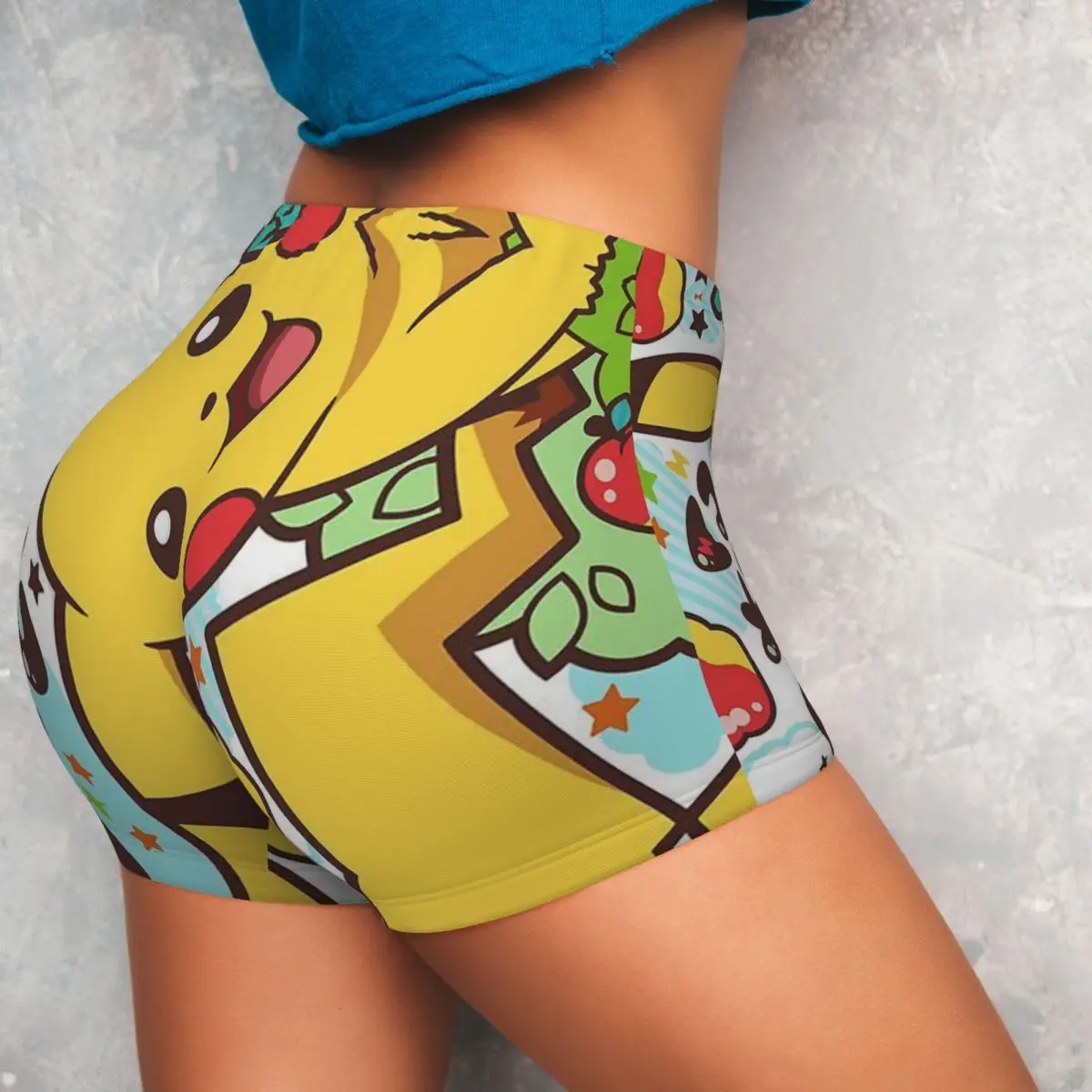 Kawaii Pikachus Anime Volleyball Biker Gym Shorts for Women Athletic Workout Yoga Shorts sports shorts running shorts yoga shorts workout shorts seamless shorts