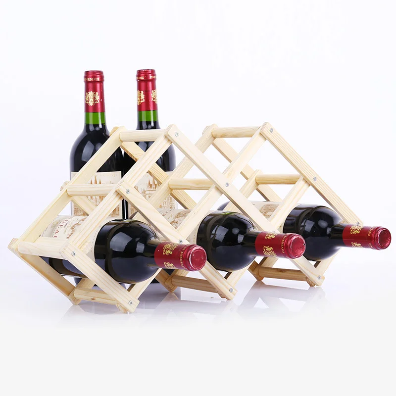 Creative folding wine wooden frame European wooden wine display stand solid wood rack WF4201513 wine glass holder rack