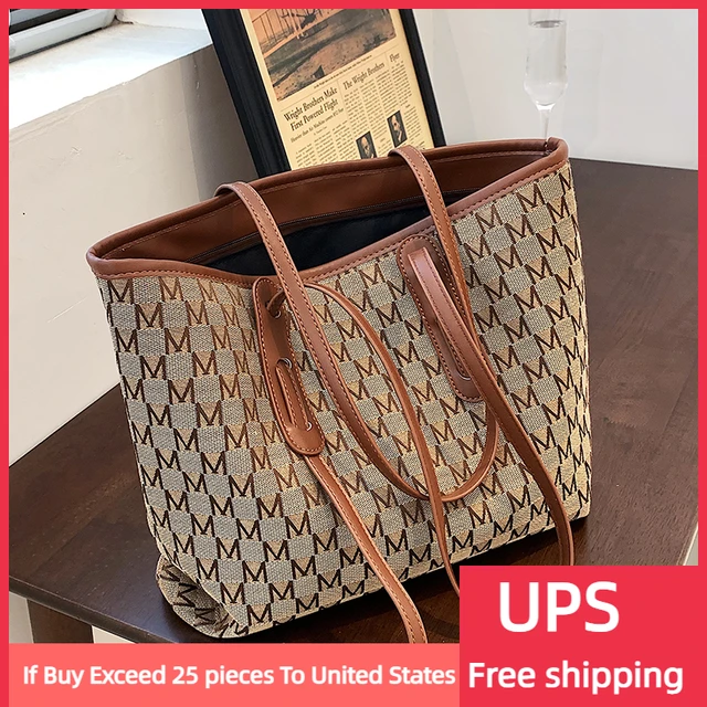 Luxury Ladies Handbags and Purses Designer Shopper Shopping Shoulder Bags  Letter Pattern PU Leather Women's Big Tote - AliExpress