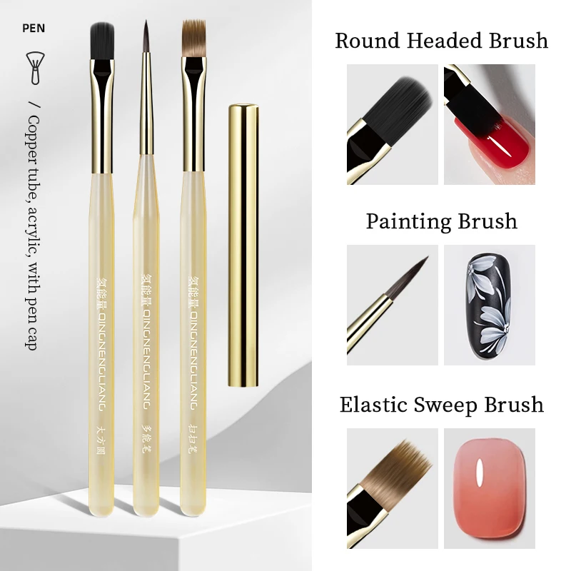 Professional Round Nail Art Brush for Gel and Acrylic Applications
