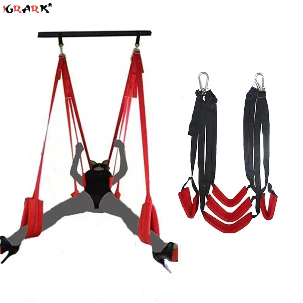 Hanging Door Sex Swing Upgrade 5 Ropes Soft Leather Chastity Belt Sex Toys for Couples BDSM Bondage Sexual Game Adult Products