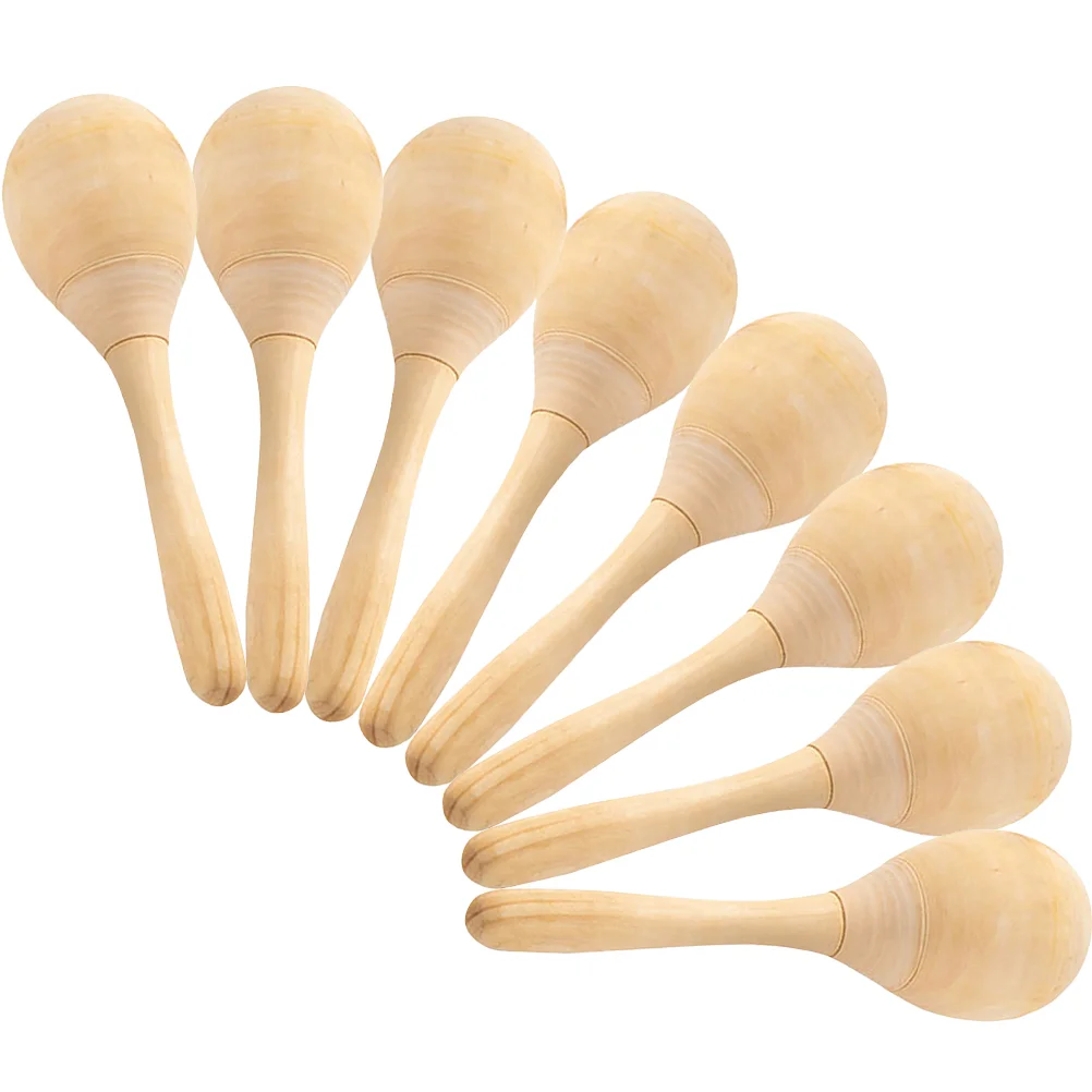 

Maracas Toy Unfinished Lightweight Lasting Educational Music Toy Musical Enlightenment Toy Wooden Maracas Toys for Toddlers