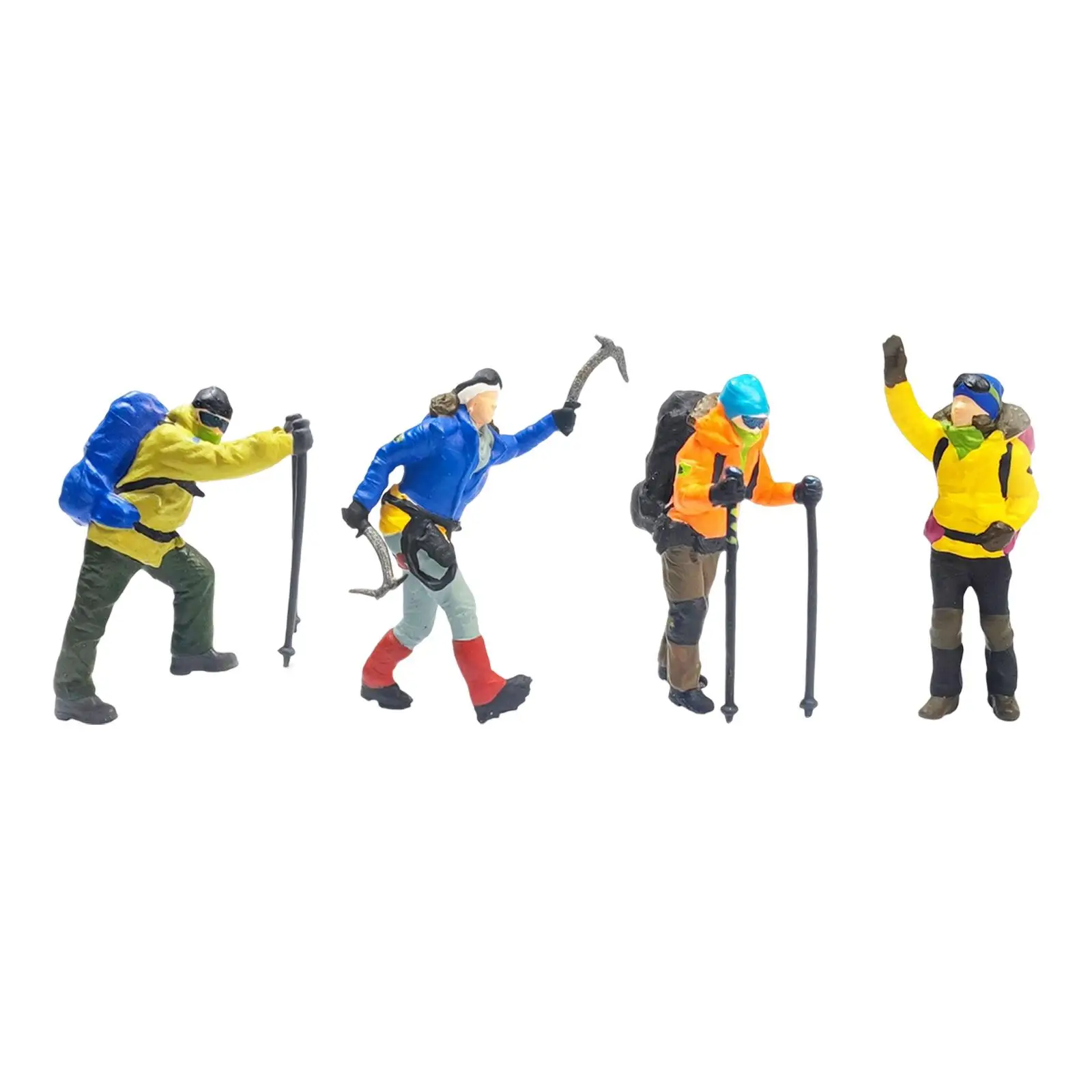 Resin 1/87 Climbing People Figures Mountaineering People Figures for DIY Scene DIY Projects Layout Decor 6