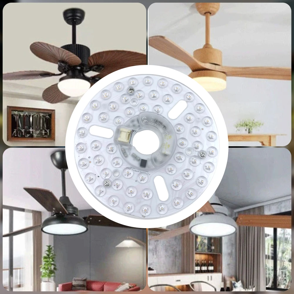 3.9/4.9/6.2 Inch Dimmable Ceiling Fan Light Retrofit Kit 110/120V Ceiling Fan Light Replacement Panel Pendant Light Round Panel