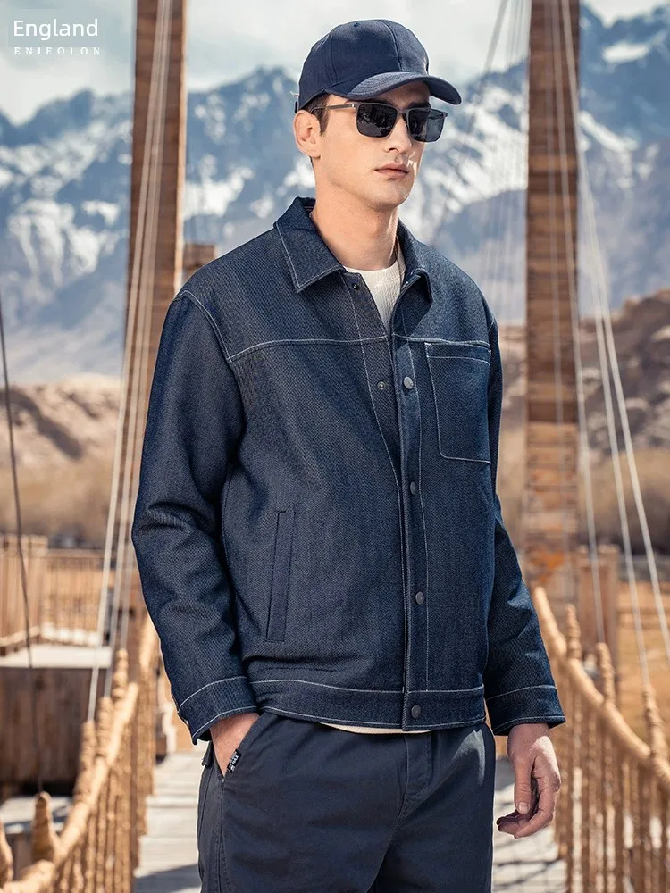 

Yingjuelun Spring Flip Collar Pi Shuai Work Coat Jacket