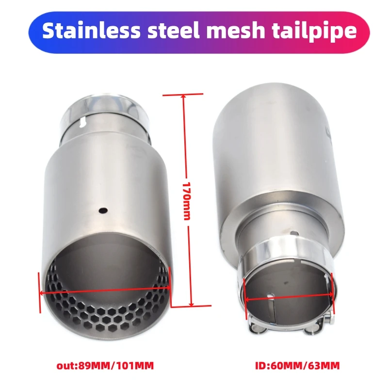 Exhaust Muffler Tip 1 Pcs Matte Stainless Steel Car Exhaust Tip System Pipe Universal Exhaust Tip For VW GTI MK7 Golf7 Nozzle 60MM 63mm Muffler