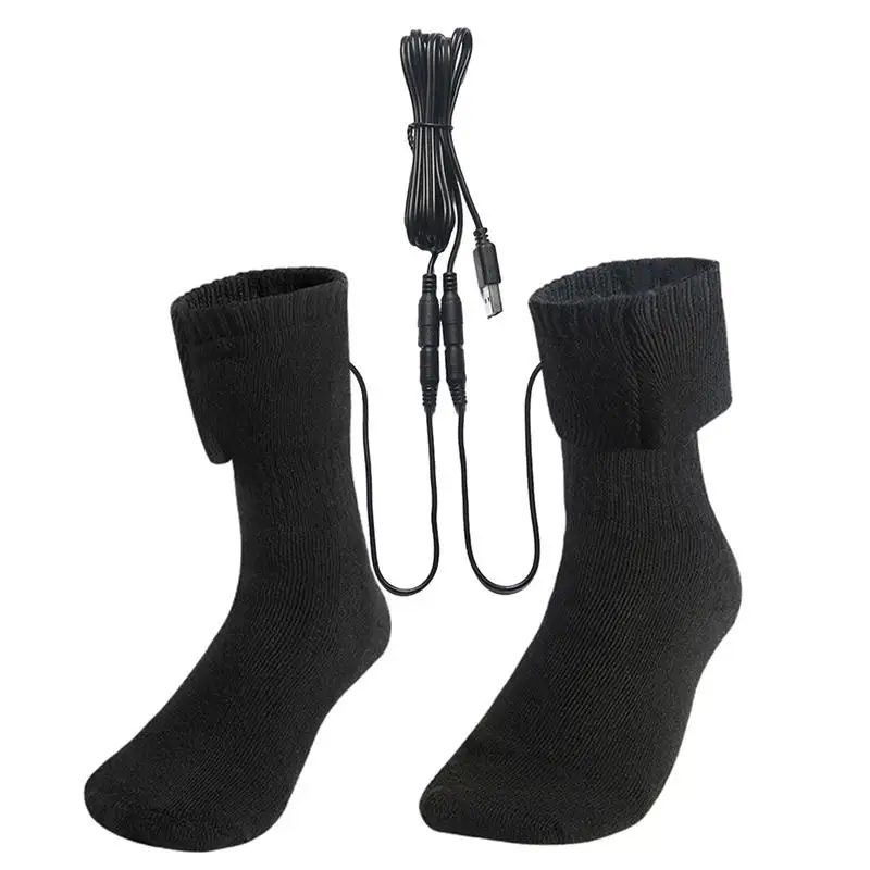 USB Rechargeable Electric Heating Socks Self Heating Socks 5V Thermal Foot Warmer For Outdoor Camping Skiing