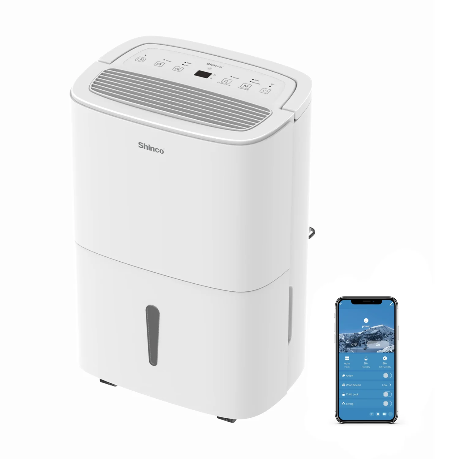 SHINCO WIFI Déshumidificateur Portable 50L/Jour avec Pompe de Relevage, Purificateur d'air, Filter à Charbon Actif, Minuterie 24h, Drainage Continu, Fonction Sèche-Linge, Blanc 1 SHINCO WIFI Déshumidificateur Portable 50L/Jour avec Pompe de Relevage, Purificateur d'air, Filter à Charbon Actif, Minuterie 24h, Drainage Continu, Fonction Sèche-Linge, Blanc 1