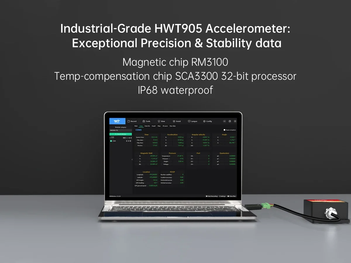 [Built-in RM3100 Magnetometer] Witmotion HWT905 Accelerometer+Angle(XY0.05&deg;)+Digital Compass+Gyro+Inclinometer&Temp Compensation