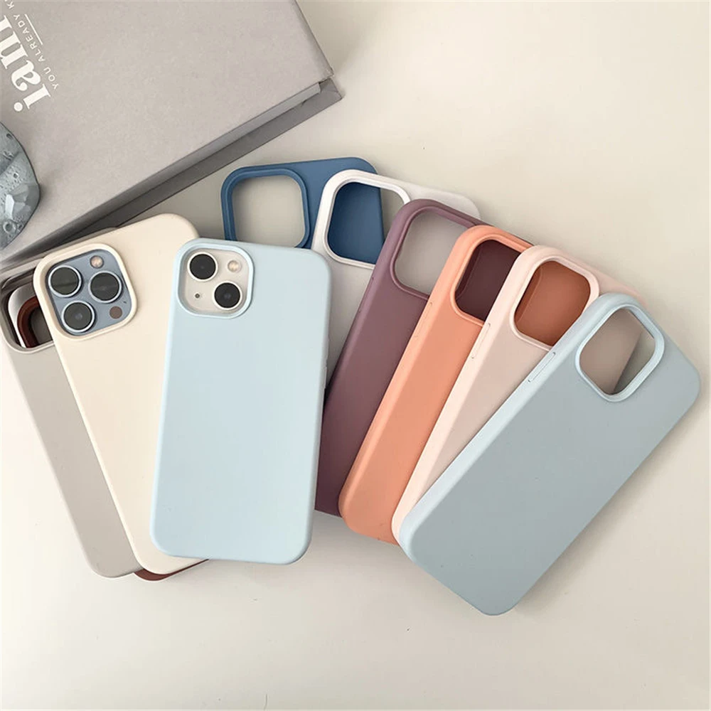 Liquid Silicone Case For Iphone 11 12 14 13 Pro Max Xr Xs 7 8 Plus Full
