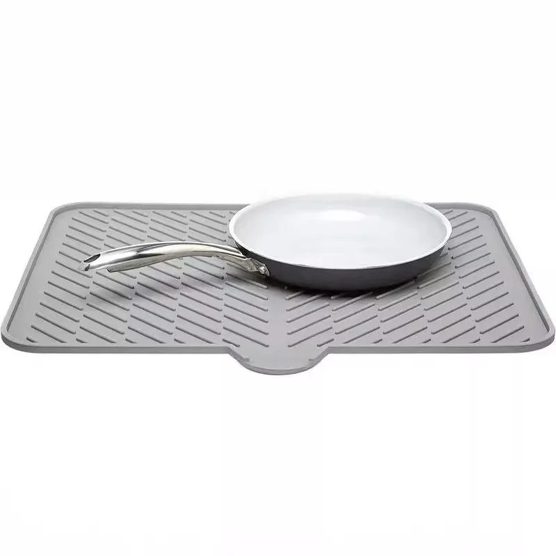 Large Size Kitchen Dining Mat Heat Resistant Silicone Drainage Opening Diwaer Se Bowl Plate Tray Dry Pad Dinner Mat