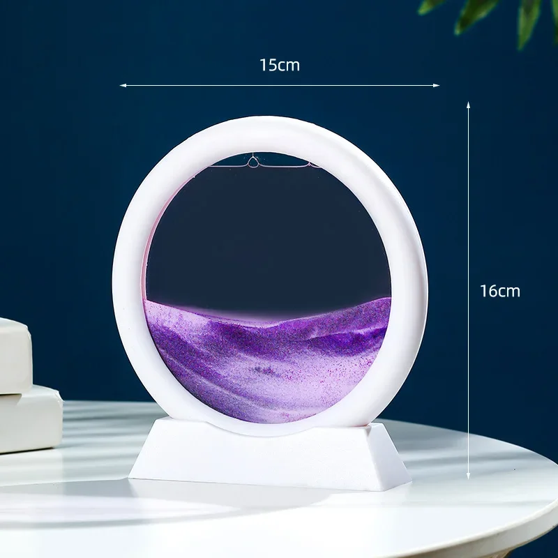 Round Quicksand Painting Home Decor Gifts 3D Moving Sand Art Nordic Creative Oranment Liquid Hourglass Flowing Sand Sandscape