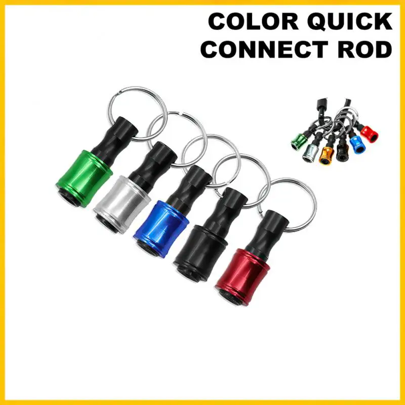 

6pcs Quick Release Screwdriver Bits Holder Set With Keychain 1/4inch Hex Shank Aluminum Alloy Extension Bar Drill Screw Adapter