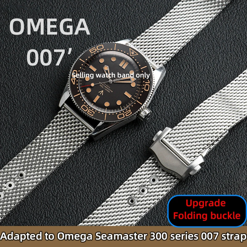 Per Omega Seamaster 300 Cinturino 20Mm 007 Cinturino In Acciaio Milano Speedmaster At150 Cinturino In Metallo Bumblebee Bracciale Con Fibbia Pieghevol