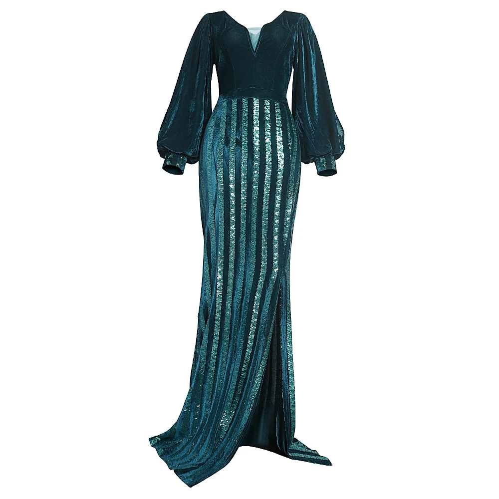 african gowns Long Sequins Party Dress African Velvet Sexy Split Gown Africa Dresses Bazin Broder Riche Sexy Slim Outfits Abaya Boubou Robe african wear