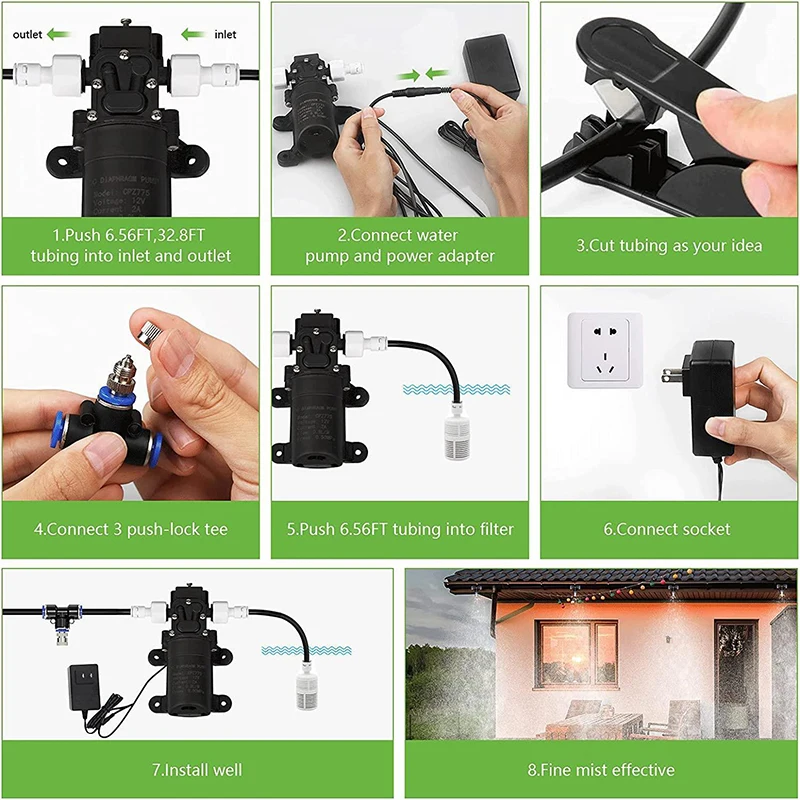 Irrigation-Garden-Agricultural-Sprayer-System-Spray-Nozzle-Garden-Watering-System-Outdoor-Cooling-Water-Mist-Maker-Fog.jpg Öntöző Kerti Mezőgazdasági Permetező Rendszer Spray Fúvóka Öntözőrendszer Kültéri Hűtővíz Köd Gyártó Ködgép - Image 3