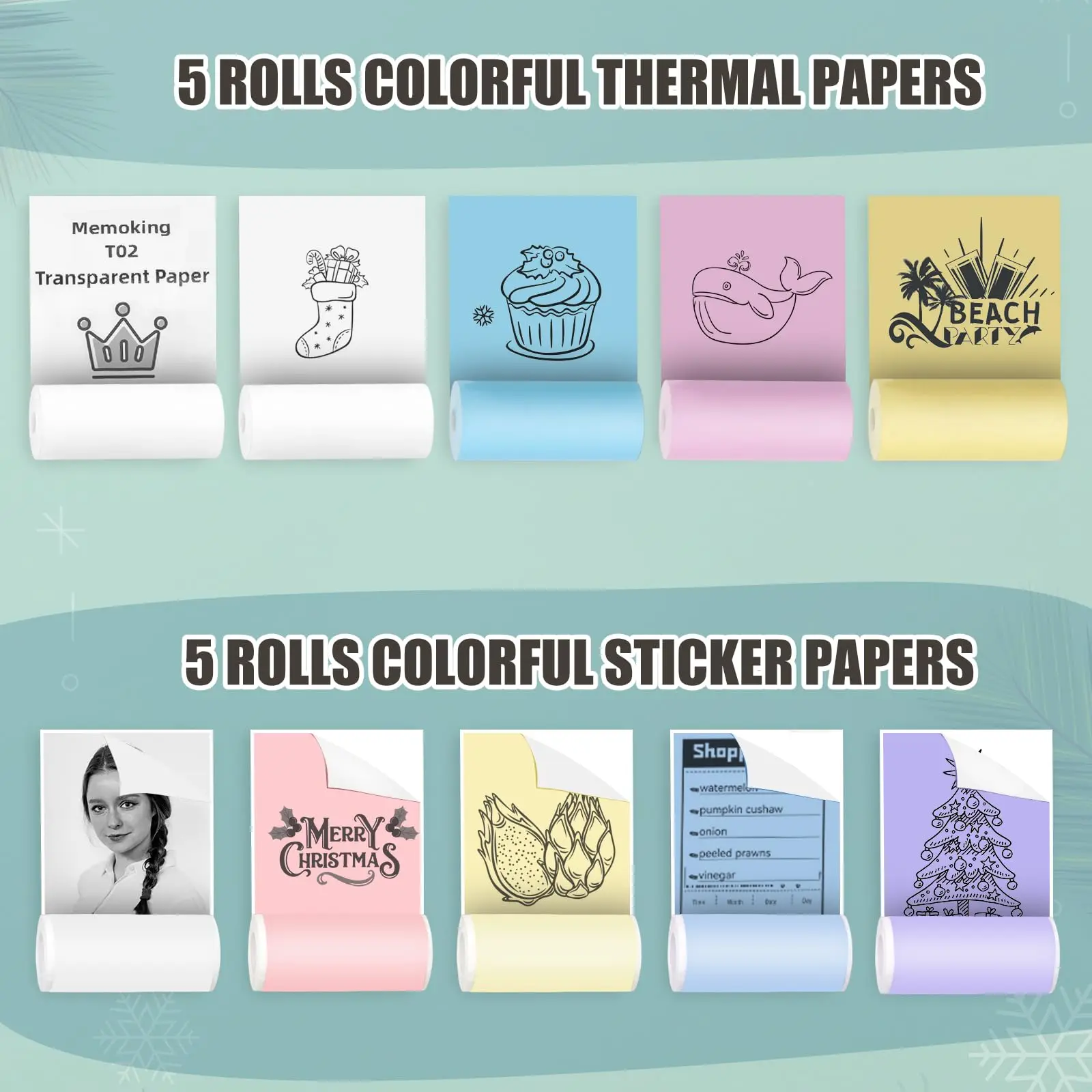 C9 휴대용 미니 열전사 프린터 |   200Dpi 무선 BT, 사진 및 라벨 인쇄, USB 충전, 잉크리스, 여행에 이상적