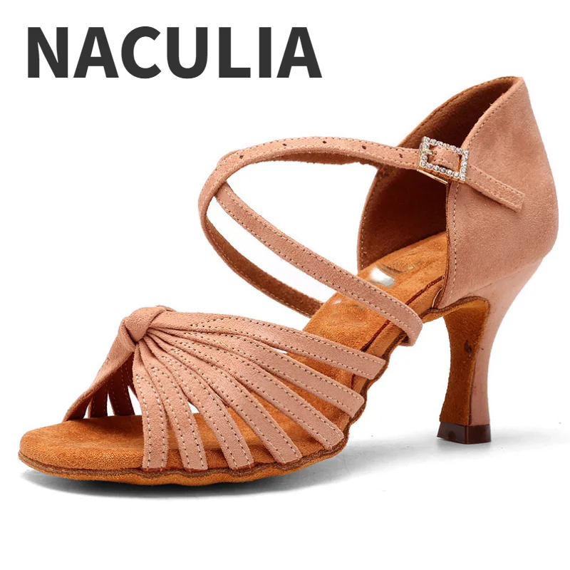 Women's Latin Dance Shoes Ballroom Ladies High Heel Soft Bottom Dancing