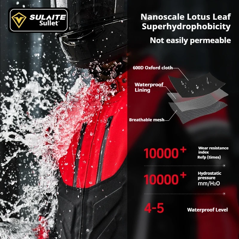 SULAITE 겨울 성인용 오토바이 라이딩 슈트 투인원 세트 탈부착 라이너 방수 방풍 보온 안티폴 라이더용