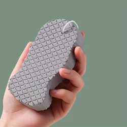 Cartoon Embossed Soft Scrubbing Sponge - Household Cleaning Tool (Gray)