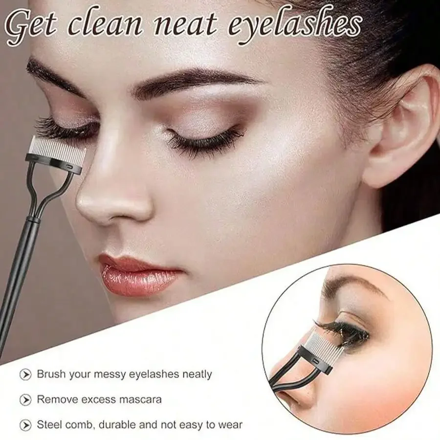 Includes Eyelash Curler With Comb Separator, Eyebrow Brush,11-In-1 Eyelash Grooming Kit, Eyelash Wand,  4 Silicone Refill Pads