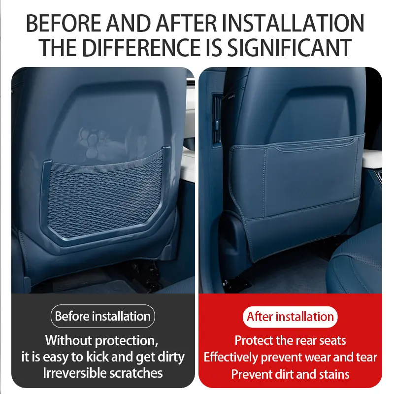 Car Seat Protector Car Door Kick Pad For ZEEKR 001 Seat anti kick pad Rear seat anti kick pad and dirt Car seat protection accessories