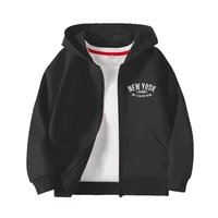 Children Spring Autumn Zipper Hoodies Coat Boys Age 5-12 Leisure Tops Kids Boy Fashion New York City Cardigan Jacket