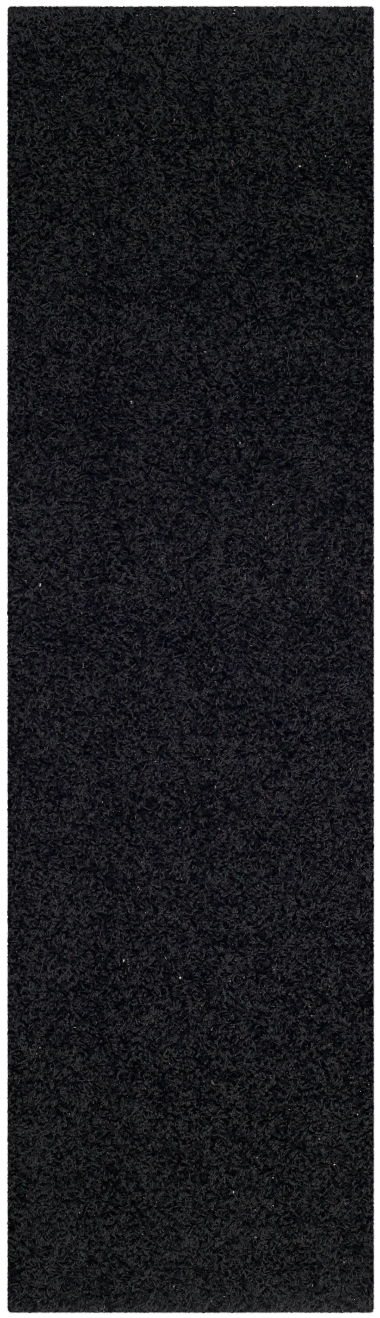 

Однотонный плюшевый коврик-бегунок, черный, 2'3 'x 8'