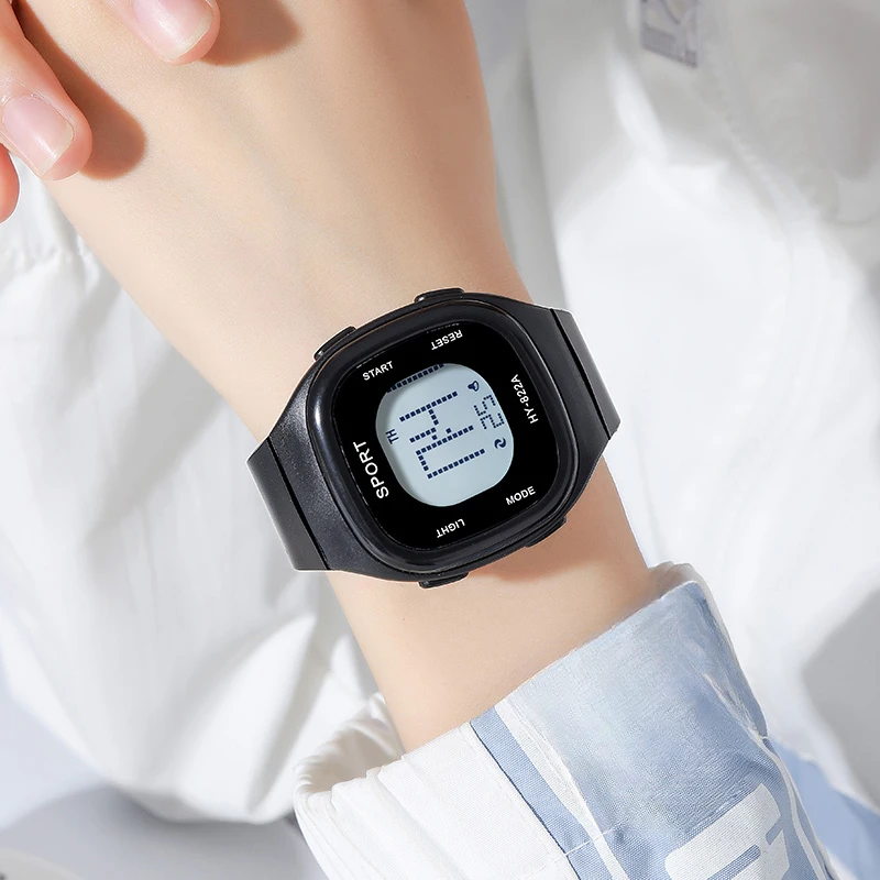 Children's jelly watch, student sports electronic watch, luminous square watch