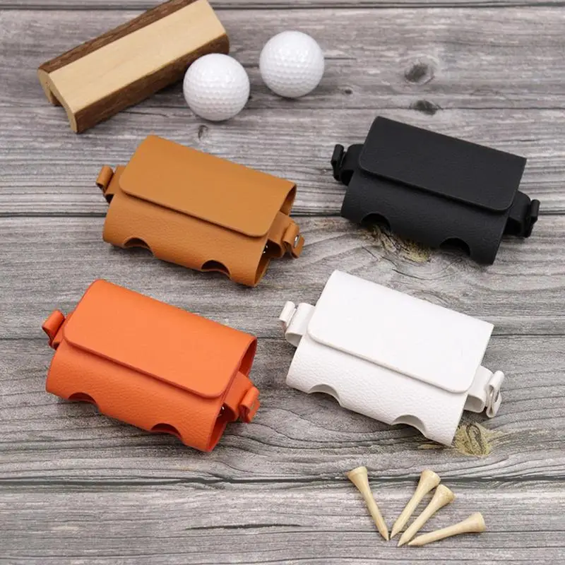 

Outdoor Pouch Bags Travel Case Golf Ball Bag Portable Waist Storage Bag PU Leather For Golf Sports Holds