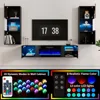 Wall Unit Entertainment Center with 40" Electric Fireplace, Includes 80" Floating Fireplace TV Stand, 2 X Wall Cabinets 4